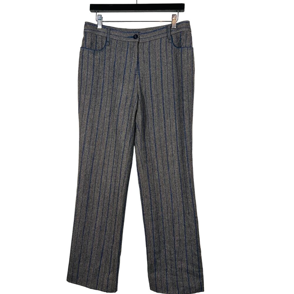 Poshe Stripe Trouser Career Casual Pockets Gray - 42